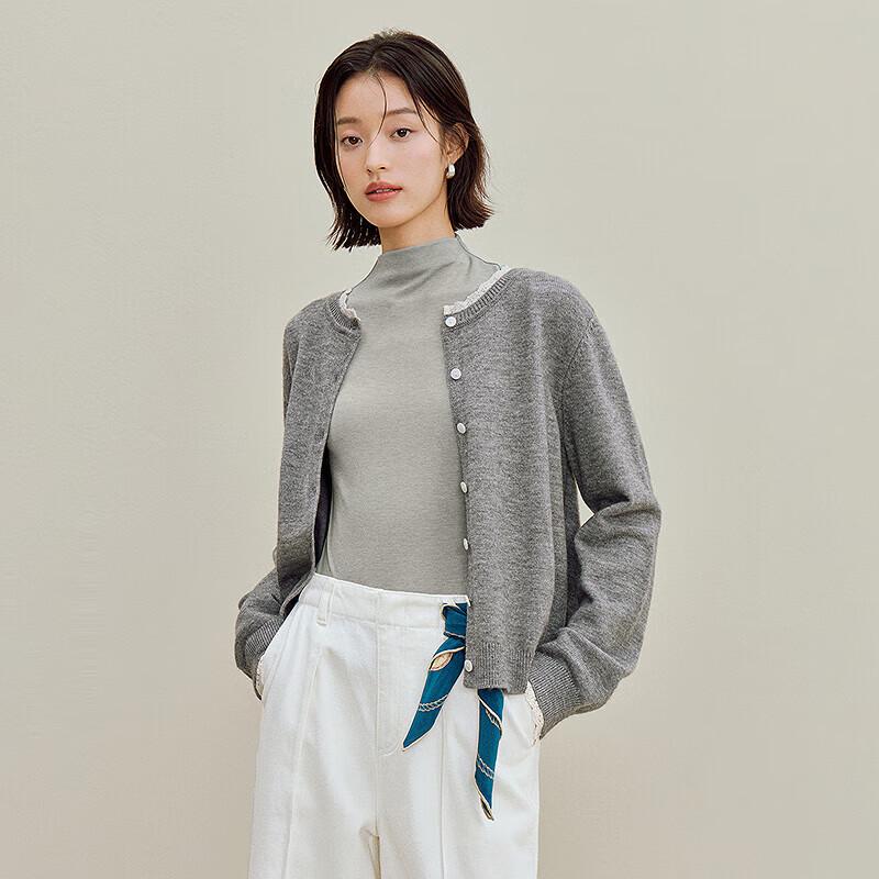 INMAN Women s Retro Lace Velvety Knit Cardigan S