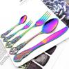 20Pcs Gold Dinnerware Set Food Grade Stainless Steel Cutlery Set Dinner Knife Fork Spoon Royal Silverware Mirror Flatware Set