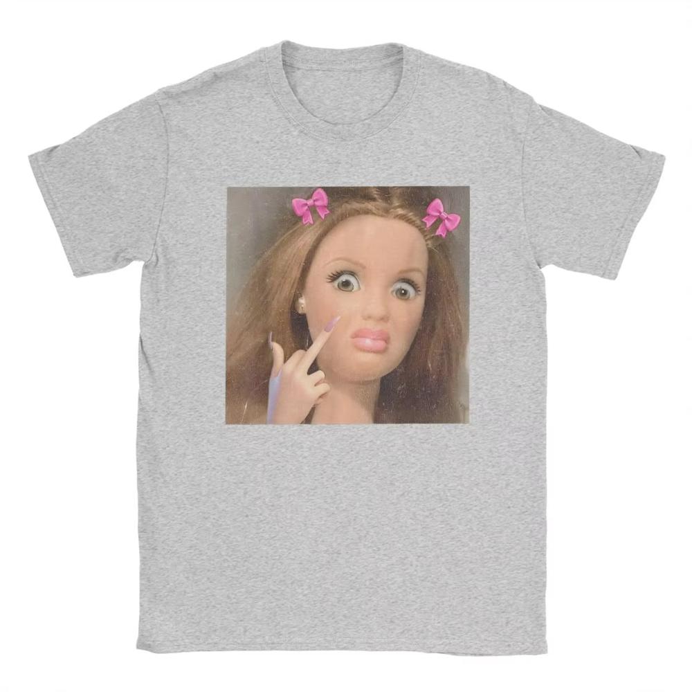 Mens Womens TShirt Funny Disgusting Doll Face Meme Gen Z Cotton Tee Shirt Short Sleeve T Shirts Round Neck Clothing Plus Size