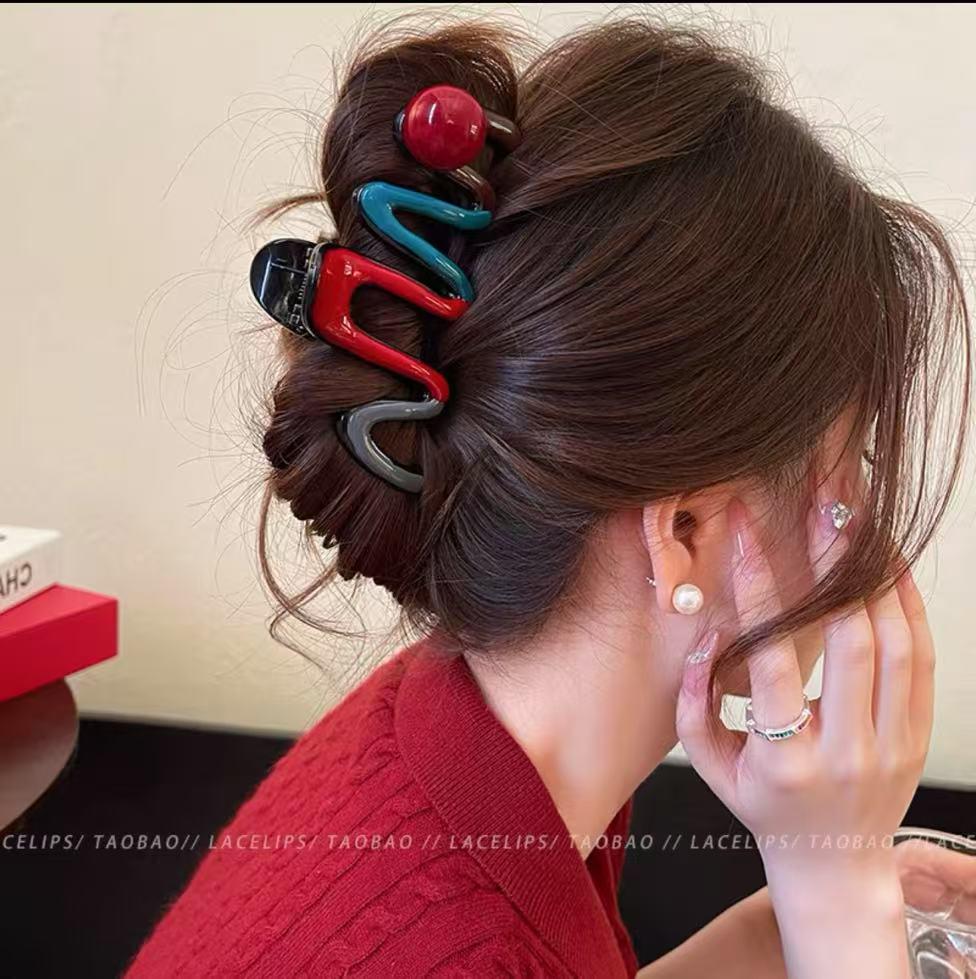 2025 Korean Style Large Updo Hair Clip for Thick Hair – Elegant Autumn Women’s Shark Clip