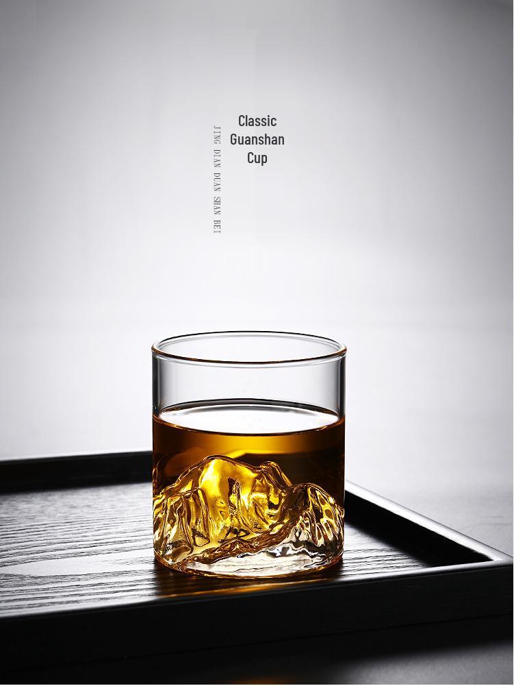 Mount Fuji Minimalist High Borosilicate Glass Cup - Elegant Transparent Design
