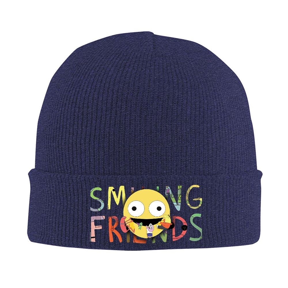 pc Smiling Friends Classic Black Knit Cuff Beanie For Unisex Women Winter Skull Knitting Hat Cap