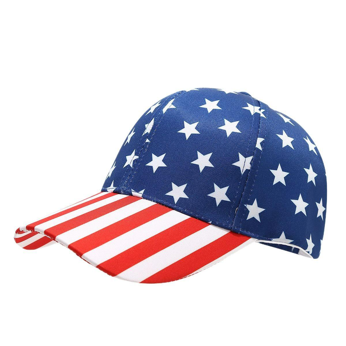 

American Independence Day Baseball Cap Men and Women Outdoor Sun Protection Hoods versatile American Flag Baseball Cap Adjustable красный