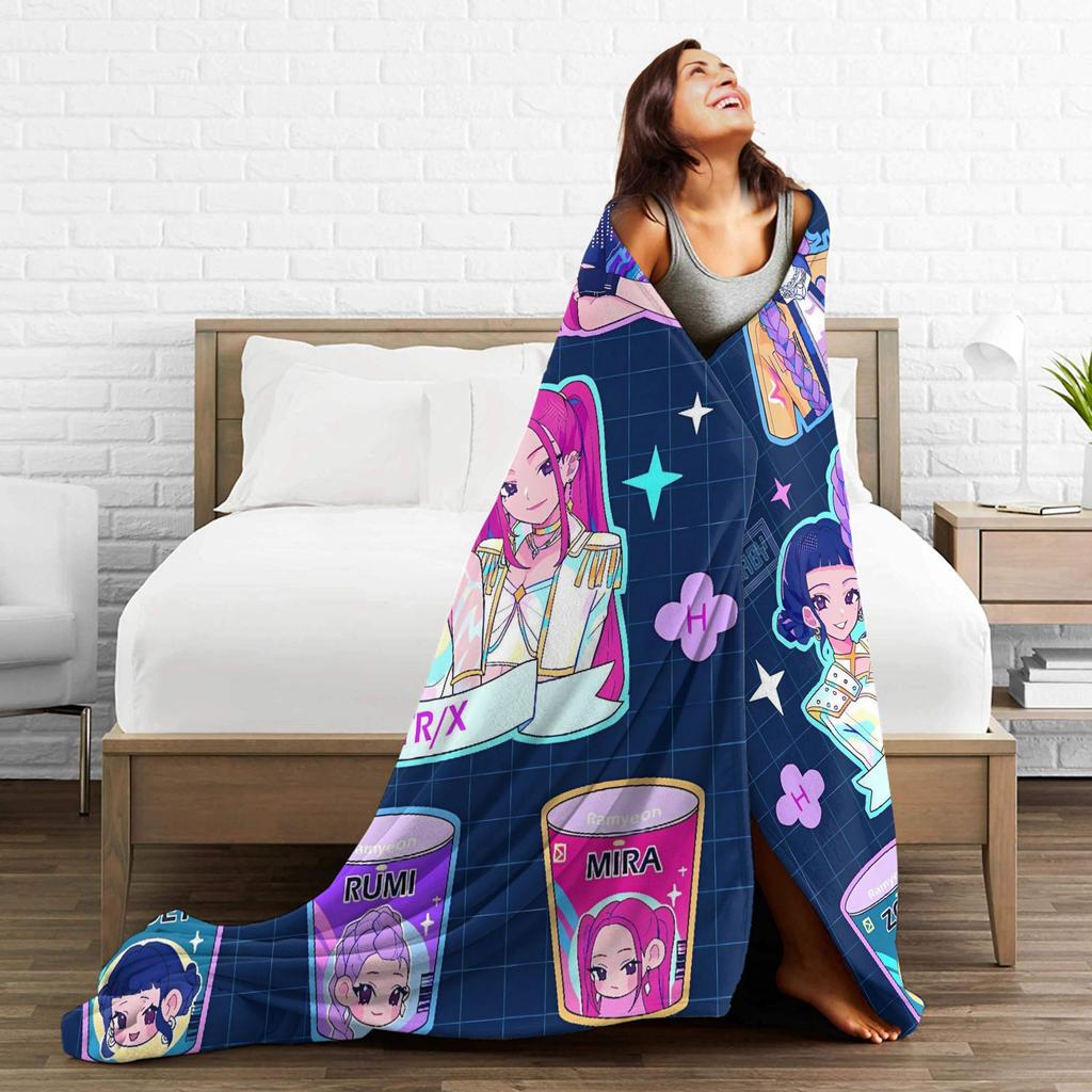 KPop Demon Hunters Super Soft Blanket  Students Plush Throw Blanket Graphic Living Room Flannel Bedspread Sofa Bed Cover