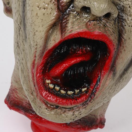 Halloween Spooky Candy Bucket Zombie Head Handbag Creepy Trick or Treat Candy Pail for Halloween Party Haunted Houses Decoration