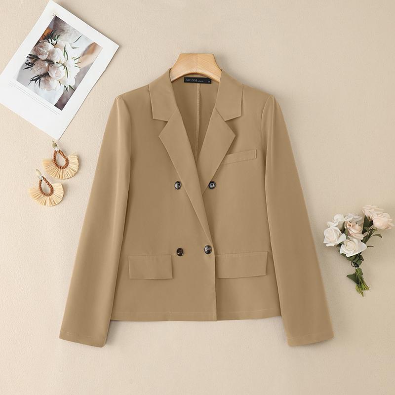 

ZANZEA Women Casual Turn Down Collar Long Sleeve Thin Cardigan Tops 5XL хакі