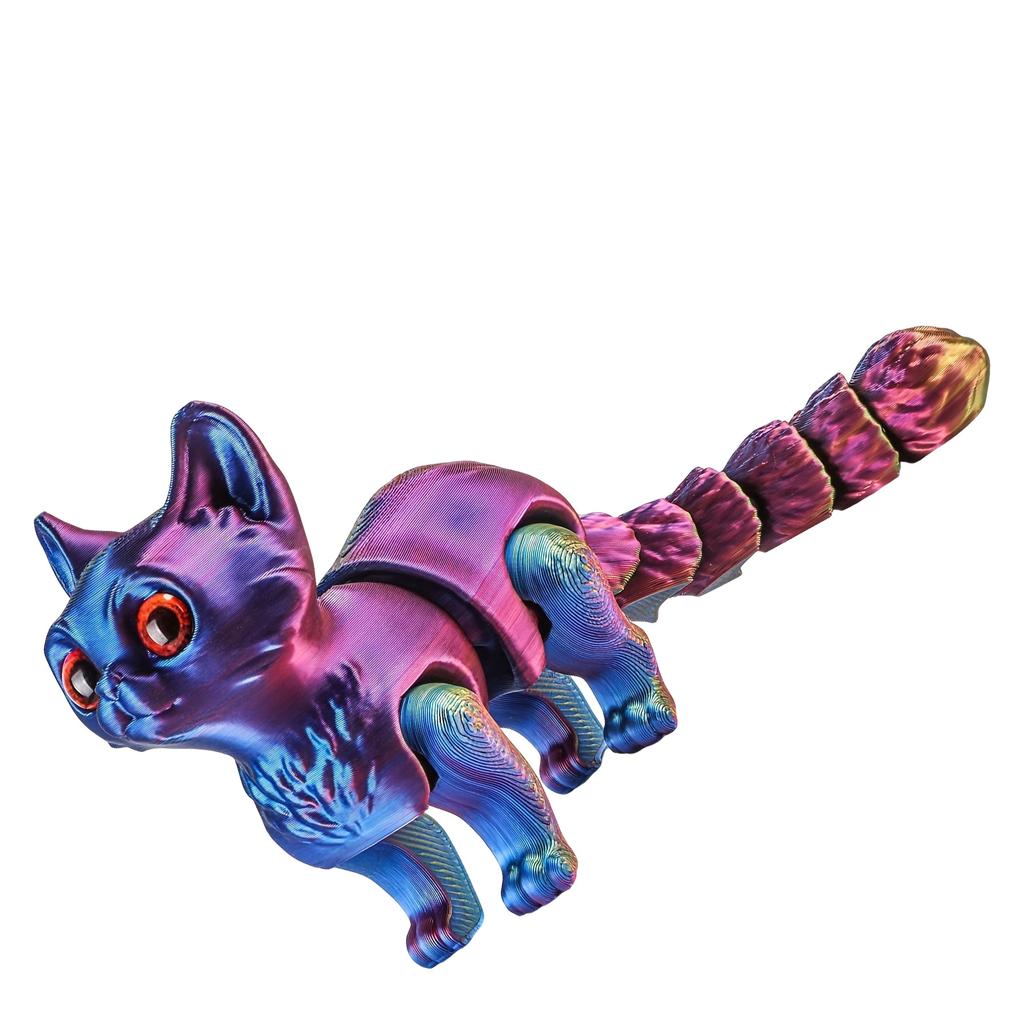 Metallic Kätzchen Fidgets Spielzeug Flexible Stressabbau Figur für Kinder und Erwachsene Tragbares Gelenkdesign