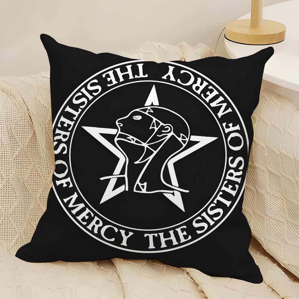 

Gothic Rock The Sisters of Mercy Pillow Case Natural Linen DoubleSided Printing Sofa Home Decor Cushion Cover 30X30cm