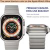 Replacement Band for Apple Watch Ultra 3 2 1 49mm / Series 11 10 46mm / 9 8 7 45mm / SE3 SE2 SE 6 5 4 44mm / 3 2 1 42mm Stainless Steel Watch Strap
