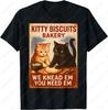 Funny Kitten Bread Unisex Adult Cotton TShirt Cute Orange and Black Cat Creative Trend Graphic Oneck Printed Man Women Tops
