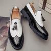 Elegant Men Brogue Tassels Casual Platform Formal Pumps Pointy Toe Shoes Slip On Loafers