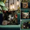 Cat And Flower Fashion Cushion Cover Natural Linen Pillow Case DoubleSided Print Decorative Sofa Pillowcase Home Decor Gift