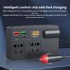 Auto-Wechselrichter 200W DC 12V/24V zu AC 220V Konverter Ein/Aus-Schalter QC 3.0 USB/PD/Type-C Ladegeräte Netzteil Spannungserkennung