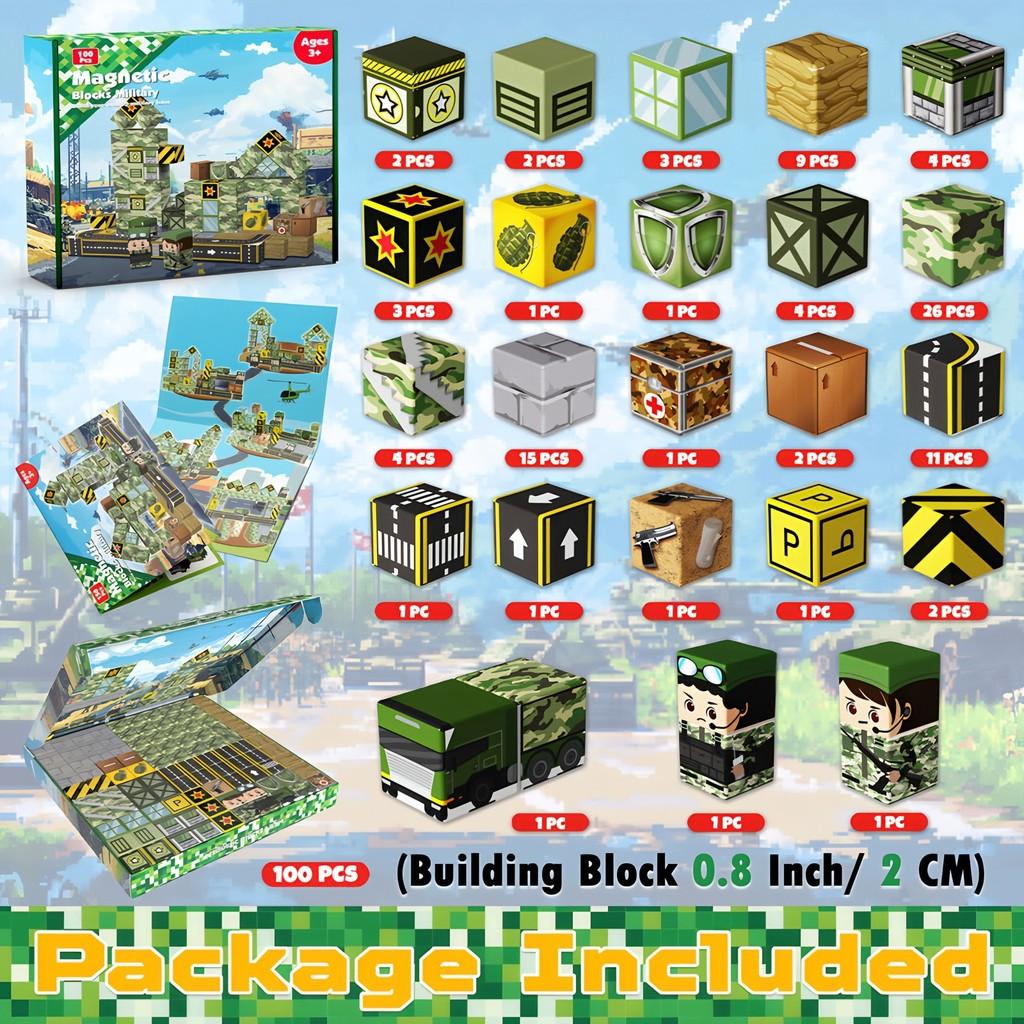 Vehicle Mining Minecraft Adventure Valley Farm Assembly Magnetic Block Set Cube