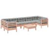 8 Piece Garden Sofa Set with Cushions Solid Douglas Fir Wood