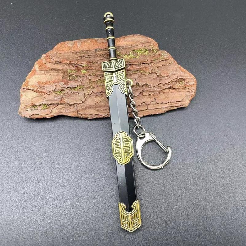 Katana Sword Pendant Keychain Mini cutlery Model with Sheath Toy Knife Metal Anime Key Ring Ornament Purse Charm Accessories