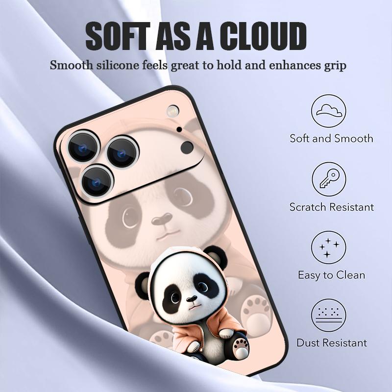 Orange Coat Panda Pattern Case For iPhone 17 Pro Max Magnetic For Magsafe Silicone Cover For iPhone 16 Pro Max Funda iPhone 15 14 13 12 11 16E Air