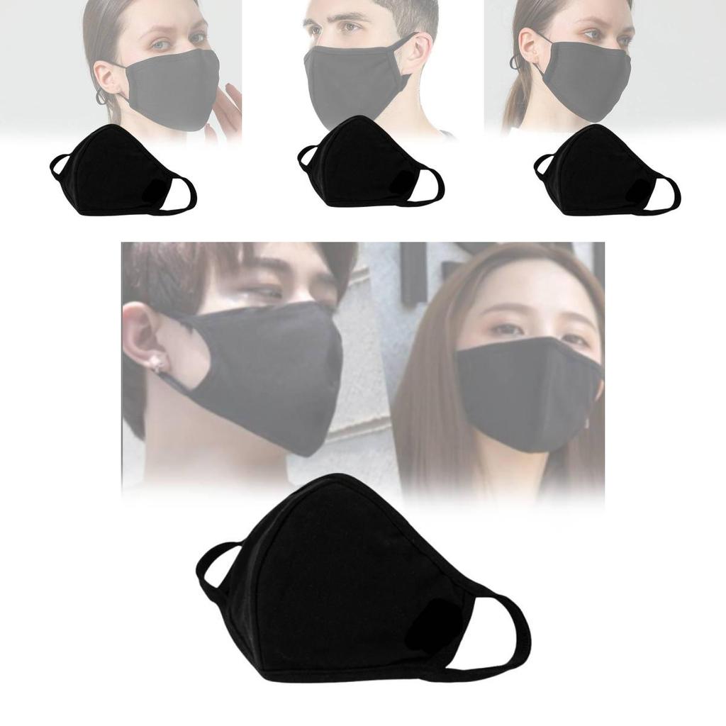 Atmungsaktive Schwarze Baumwoll-Gesichtsmaske Bequem Waschbar Winddicht Und Warm Für Alle Jahreszeiten