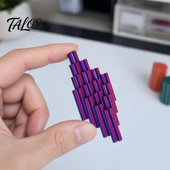 Creative Desktop Ornament 3D Printed Slime Cube Fidget Toy, Squishy Puzzle Stress Relief Toy for Desk Office, Geometric Decor with Matte Finish,