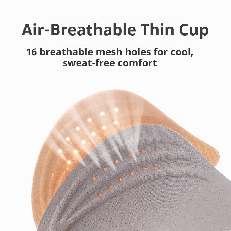 Sujetador Inalámbrico de Verano para Mujer Push-Up Transpirable Ultradelgado Sin Costuras Forma de U Espalda Bonita con Tirantes Anchos de Malla, Lencería de Alta Elasticidad