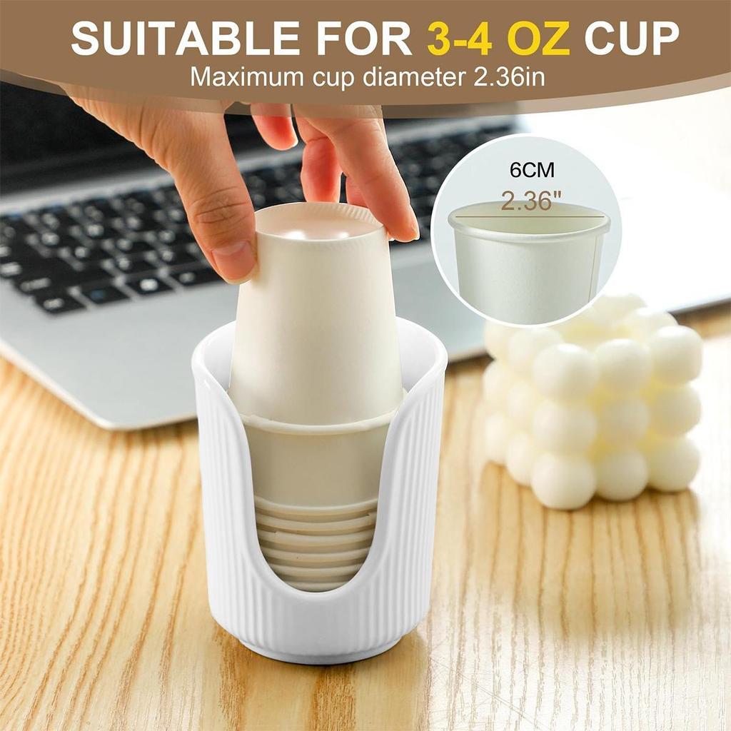 Bathroom Cup Dispenser, 3oz-4oz Plastic Paper Cup Holder, Small Countertop Mouthwash Cup,for Vanity,Bathroom,Kitchen, Restaurant
