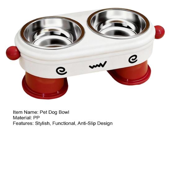 Hrănitoare ridicată pentru animale de companie cu bol interior din oțel inoxidabil rezistent la vărsare, stație 2 în 1 pentru hrană și apă pentru câini mici și medii, cățeluși