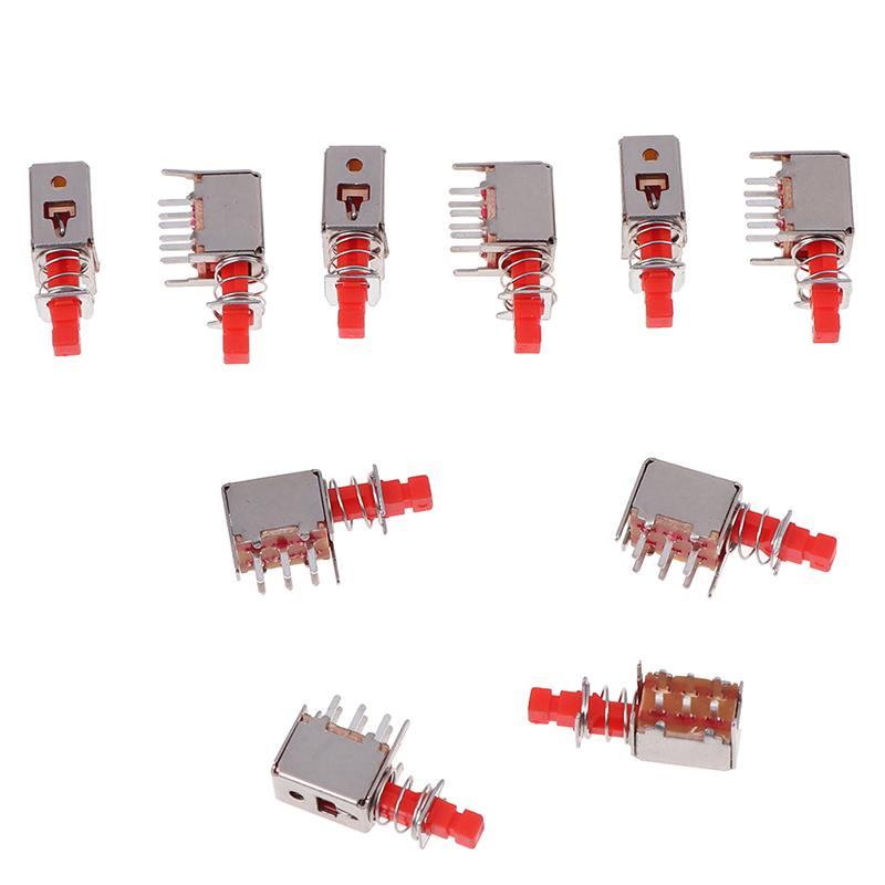 10Pcs Directly Key Switch A03 Ps-22F03 6Pins Self-Locking Power Switches Red