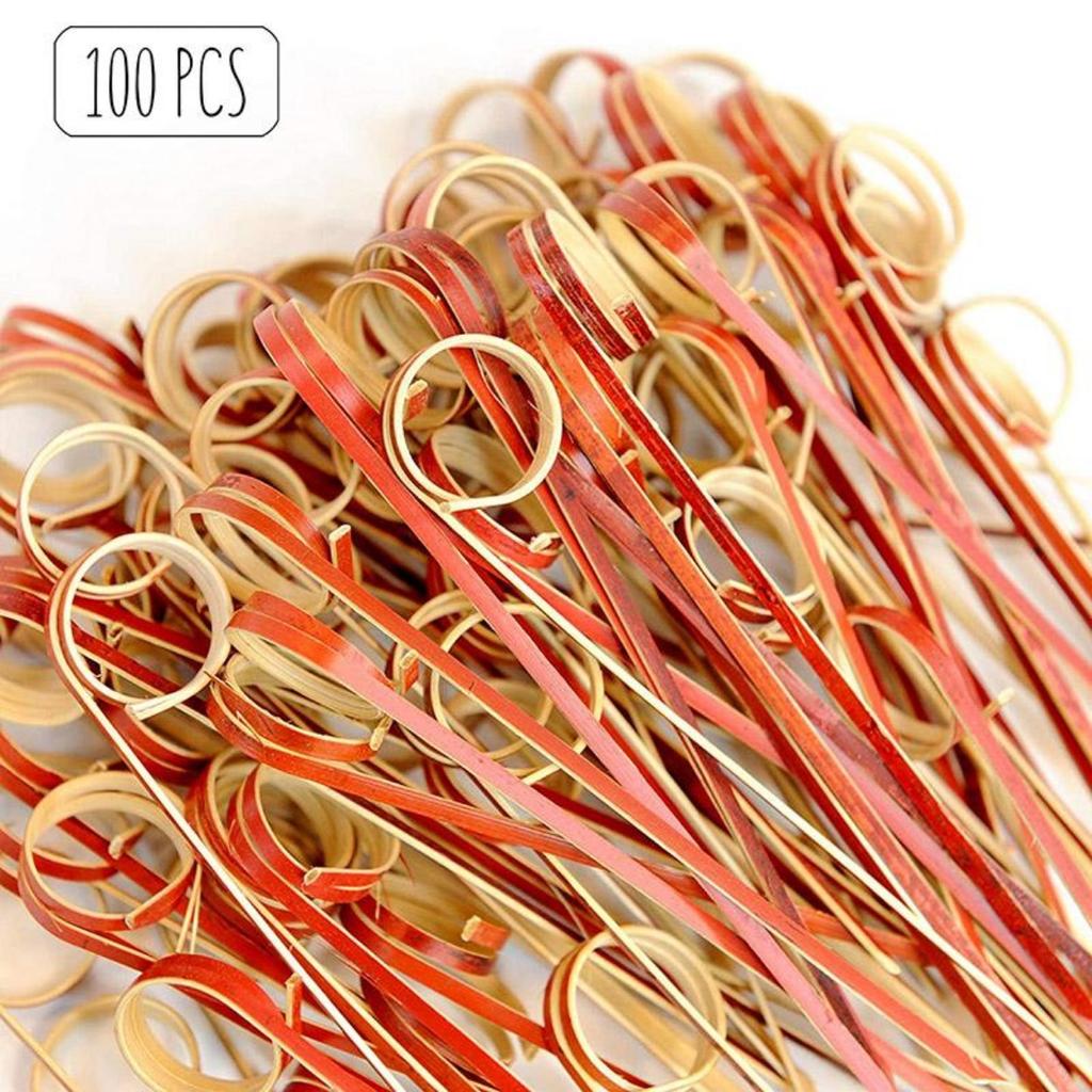 12cm 100pcs Bamboo Cocktail Sticks Pick Martini Drink Stick Picks Levo Bar Tool