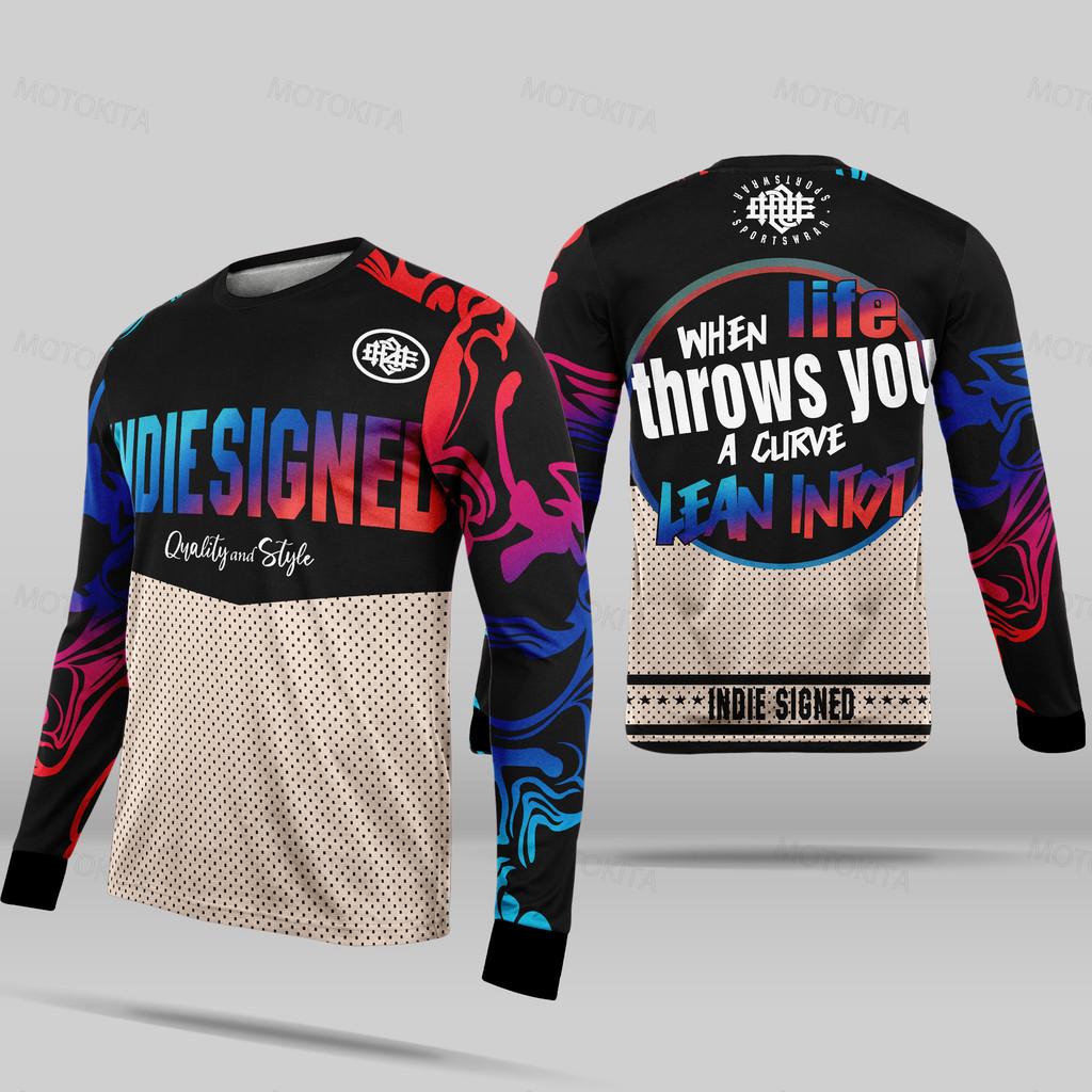 New Style Motorcycle Jersey Shirt for Men - Long Sleeve Cycling Clothes for Bike Rider Sports Racing M