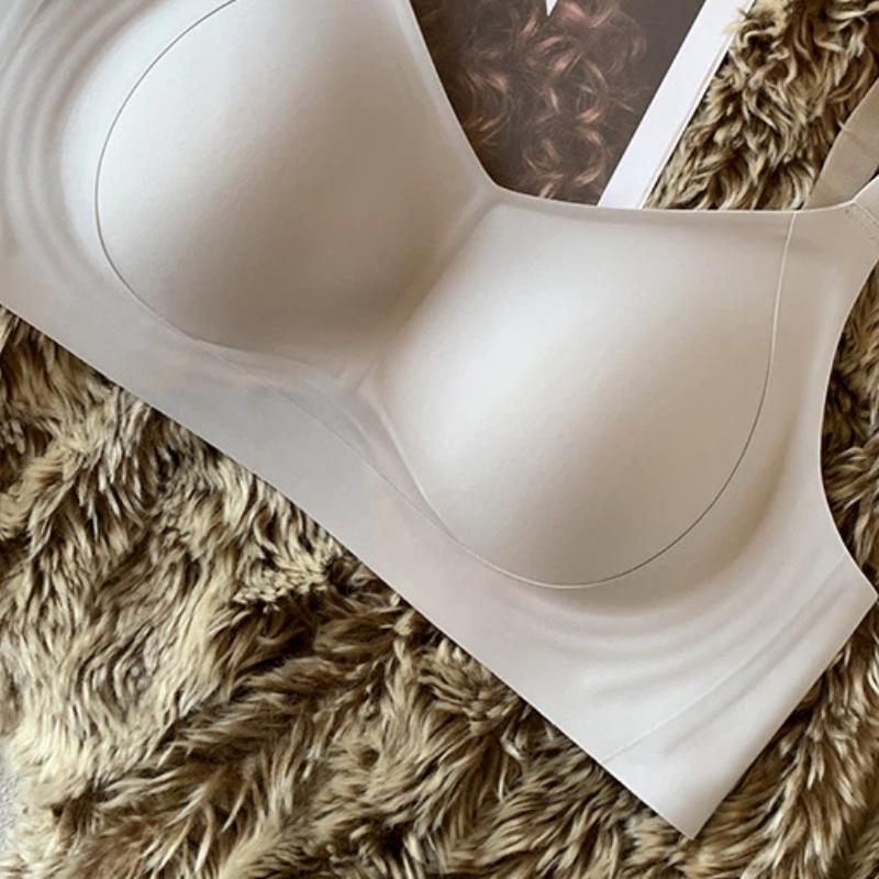 Nude Seamless Wireless Bra with Supportive Wide Straps