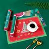 Beautiful Style Food Pad PVC Western Food Mat Placemats Christmas Dinner Table Mats Hotel Tableware Mats Home Kitchen Decoration