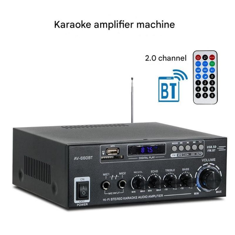 Compactly Stereo Sound Amplifier 60Wx2 Output Supports USB Port And Microphones Input For Karaoke And Music Playbacks
