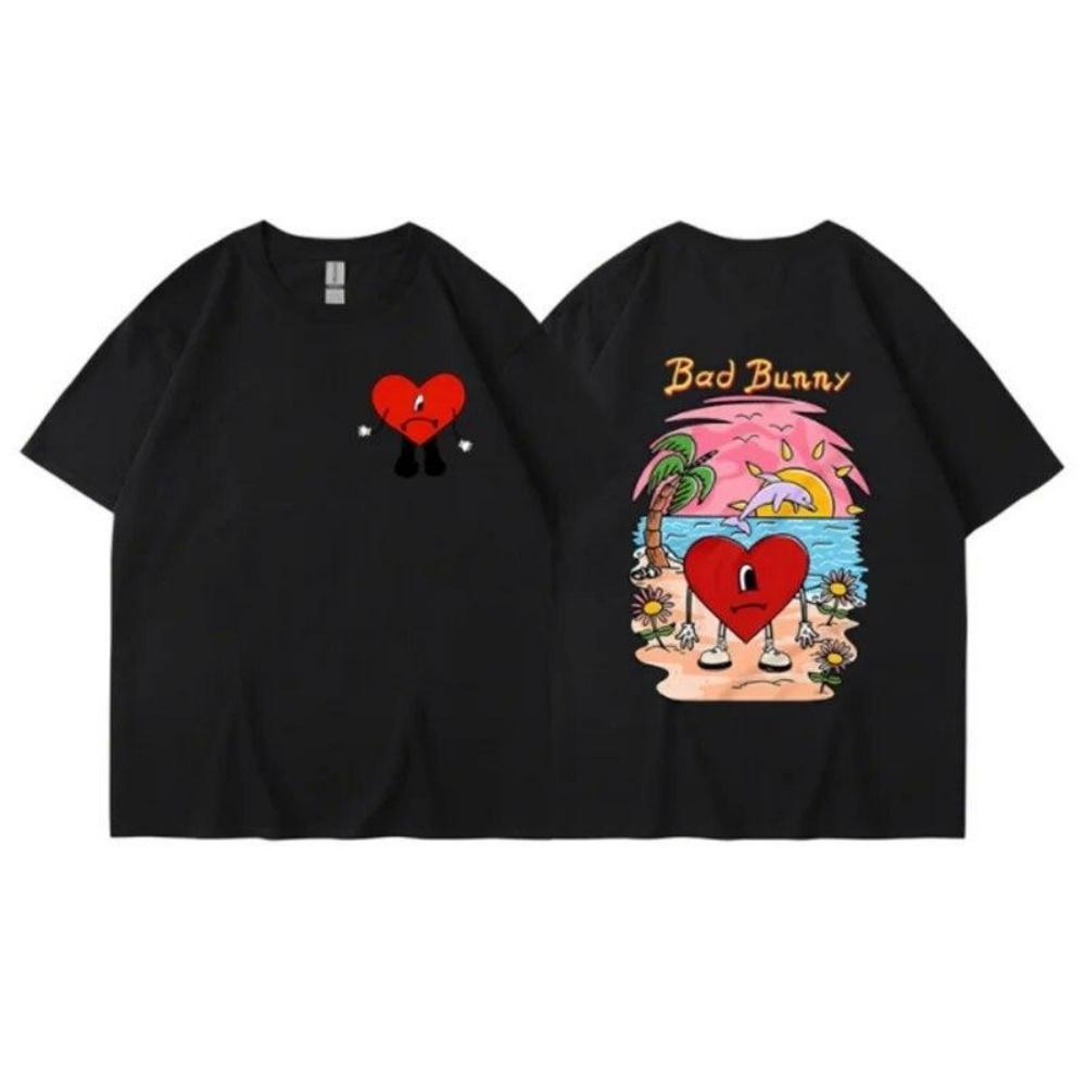 

Bad Bunny UN VERANO SIN TI Graphics 2d Print Summer Men_Women O-Neck T-shirt Casual Cotton Short Sleeve Pullover Unisex Clothing S чёрный