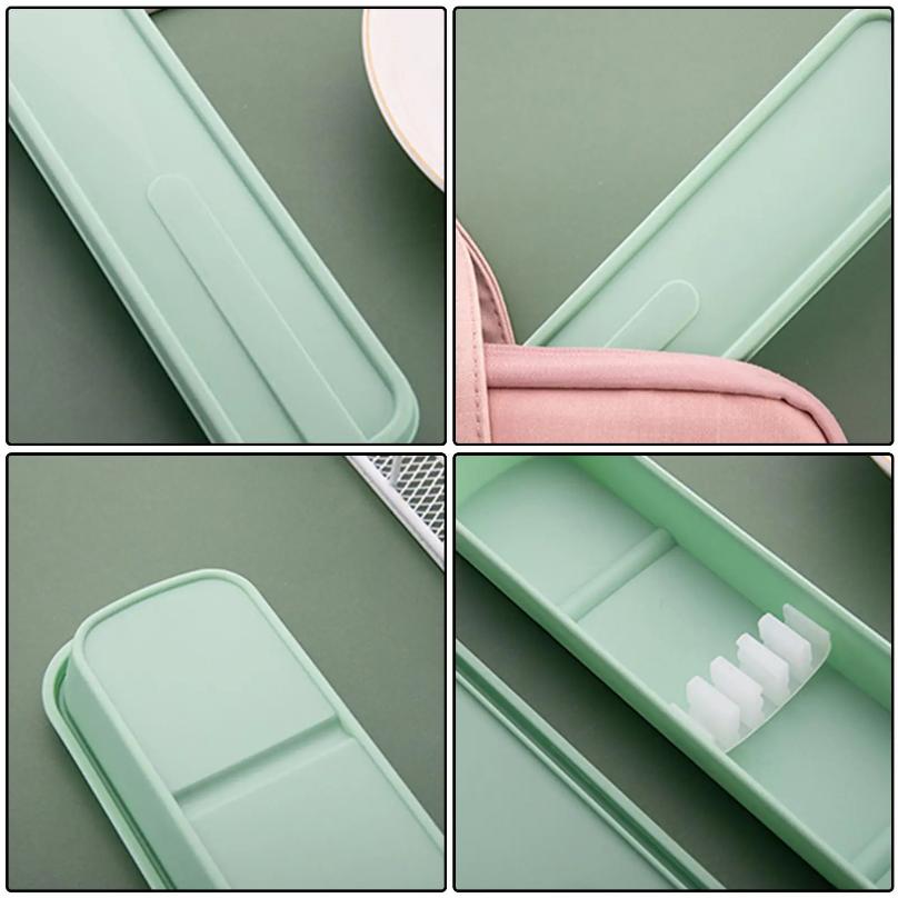 Tableware Box Environmental Cutlery Box Portable FlipCover Type Cutlery Case Spoon Storage Box Lightweight Travel Accessories