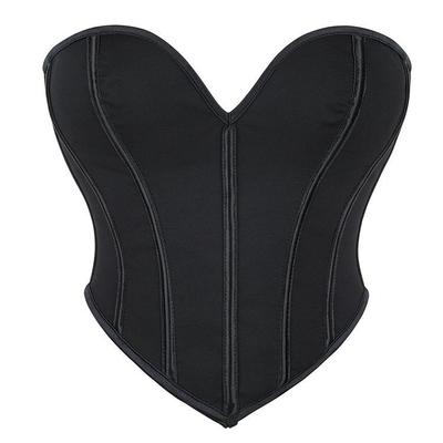 Top da Donna Sexy Senza Spalline Nero Opaco Stile Corte