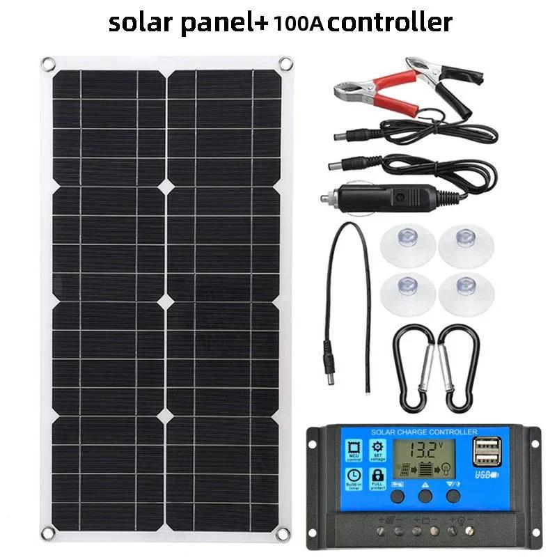 600W Solor Panel Flexible Power Bank Solar Cell Kit 12V18V Controller Solar Plate For Solar Camping RV Car Fast Battery Charger