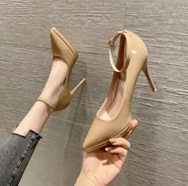 Fashion 2025 Sexy High Heels Shoes Sandals Ladies Pointed Pumps Work Dress Professional Slip On Lace-Up Basketball Platform
