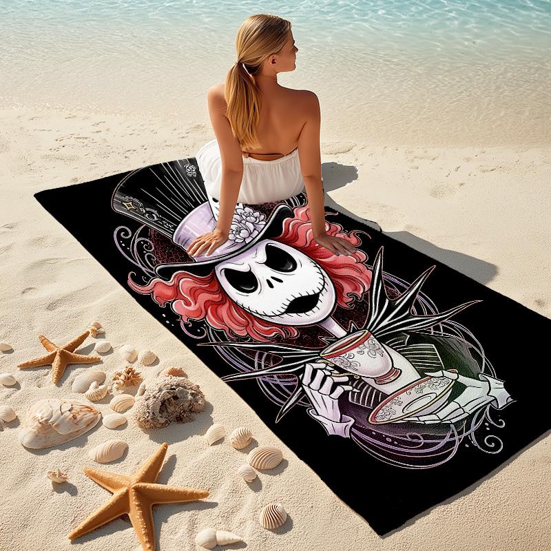 1pc Nightmare Before Christmas Microfiber Beach Towels Quick Dry Towel Sand Beach Towels Pool for Travel Swim Pool. S7290159