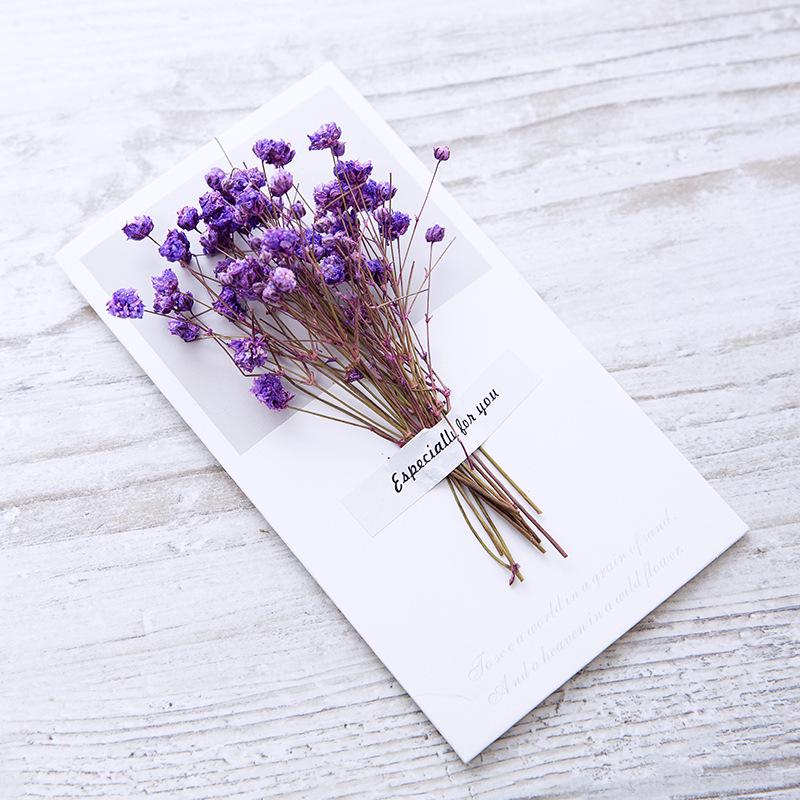 Thank You Card Mother's Day Greeting Card Dried Flower Handwritten Blessing Starry Sky 5PC Goddess Festival