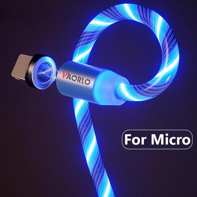 Micro Glowing Ladekabel Magnetisches Ladekabel 1M für Android Smartphones Kabel mit Stecker Beleuchtung Ladekabel