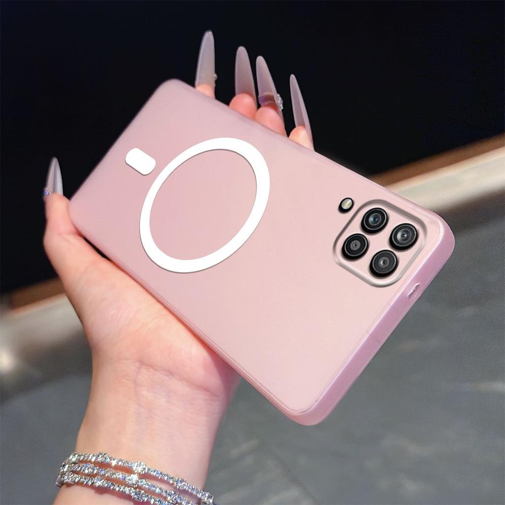 Frosted Semi Clear Magnetic Phone Case for Samsung Galaxy A12,M12 Soft TPU Shockproof Cover