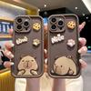 Applicable to Apple 17promax three-dimensional cartoon mobile phone case iPhone16 cute Kapibara 15 all-inclusive soft case