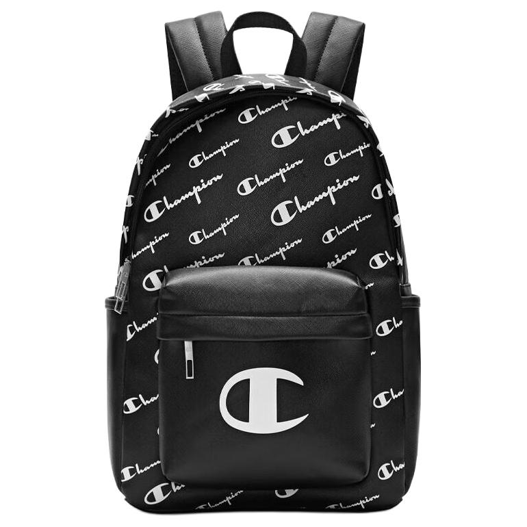 Champion Large Capacity All Over Print American Fashion Faux Leather Backpack Unisex Backpack Black U5CACPU50U1 Black