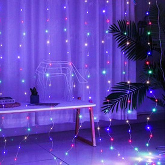 3x3m LED Copper Wire Curtain Lights with Remote - Christmas Garland & Decorative Holiday Lights