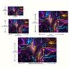 Vibrant Gradient Circuit Board Design Puzzle Pattern Office Chair Mat,Decorative Polyester Carpet for Home and Office,Holiday Gift Idea,High