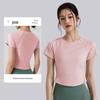 T-shirt de Yoga Manches Courtes à Coupe Ajustée à Séchage Rapide pour Femme