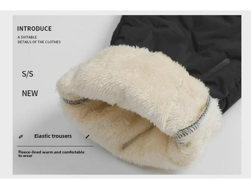 Waterproof Cotton Sports Trousers - Autumn/Winter Warm, Velvet Lined, Thick, Snow and Windproof Cuffs