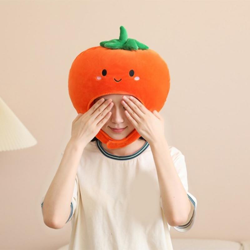 Children Headpiece With Cute Persimmon Design Fade Resistant Fabric Head Cover For Photo Props Holiday Celebrations