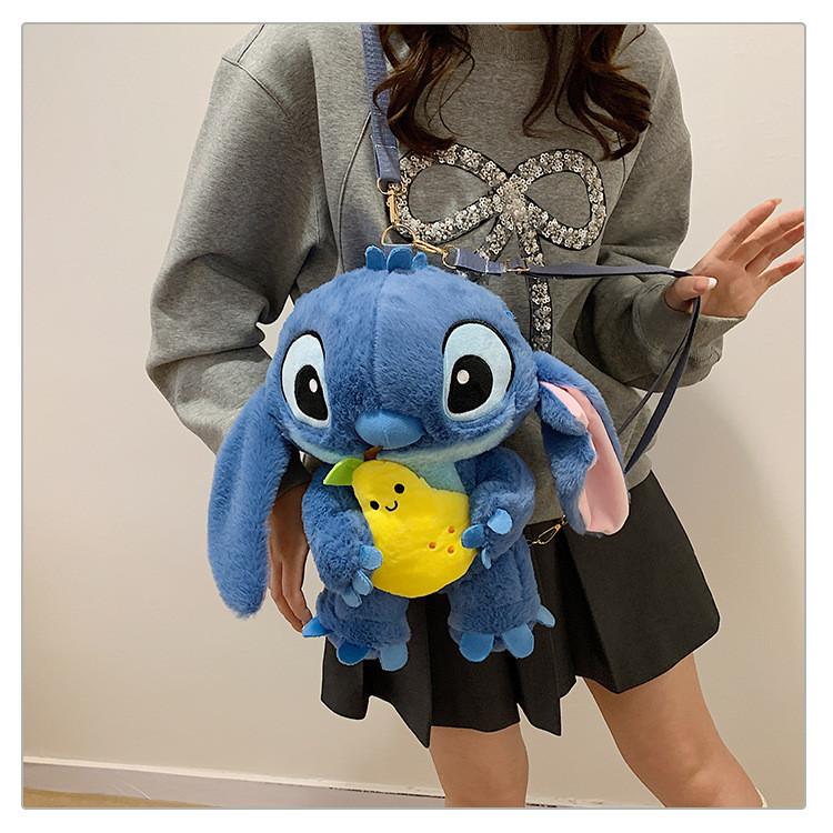 Lilo Stitch Plys Tegneserie Rygsæk Til Piger Med Lynlås Og Lomme Til Afslappet Rejse