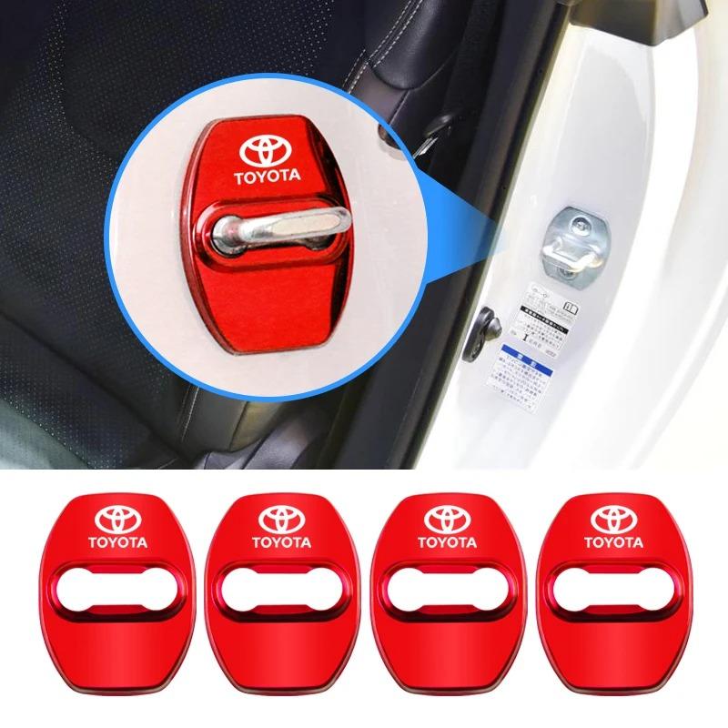 MSH3  4Pcs Car Door Lock Cover Anti Scratch Protective Buckle Caps for Toyota Yaris Hilux Prius Auris Corolla Camry RAV4 Accessories